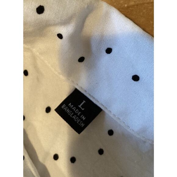 Jachs Girlfriend New York Cap Sleeve Dot Top Size Large Women’s White Button Up - Picture 4 of 7